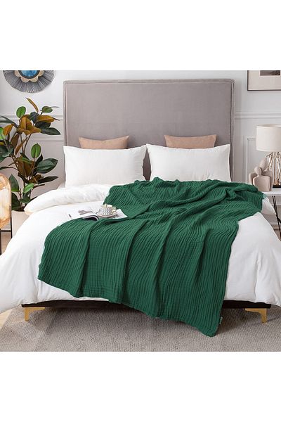 EVYA Soft Emerald Cool Single 170x220 Cm 4 straturi Cuvertură de pat Bumbac Organic 100% Modern