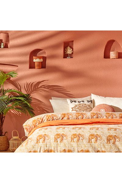 Bella Maison Комплект завивка Africana Marlin King Size - 100% памук, сатен, кафяв (240X220 см)