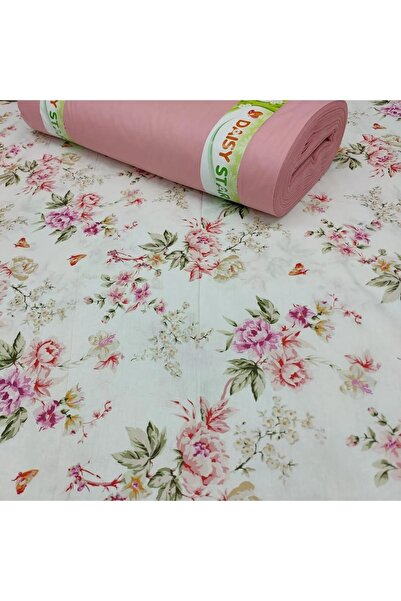 BEREKET PERDE 240 Cm Eninde Nevresimlik Poplin Kumaş Çiçek Desen