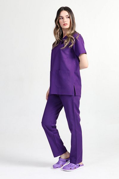 BAŞAK Κοστούμι ζέρσεϊ γιατρού νοσοκόμας Alpaca Purple Zarfyaka (ΚΟΜΜΑ ΕΠΙΘΕΩΡΗΣΗΣ)