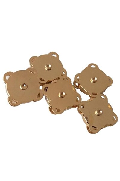 Masal Örgü Evi Πλεκτή τσάντα με ραμμένο μαγνήτη χρυσό 5 Συσκευασία