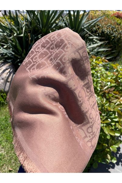 FRESCO SCARFS Γυναικείο Hijab Silky Cotton Jacquard D σχέδιο Σάλι*καφέ