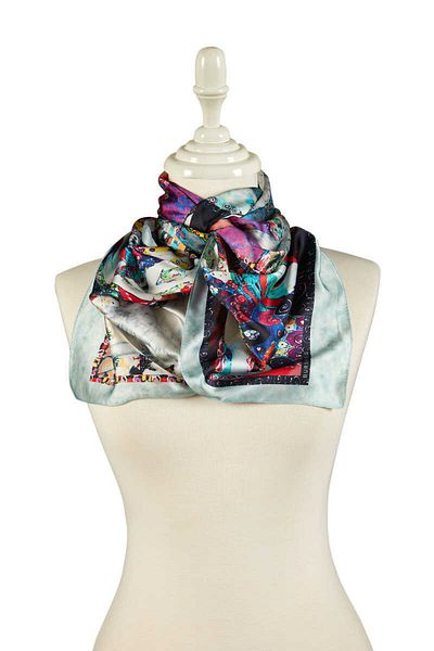 Bursa İpek Water Green Women Silky Scarf