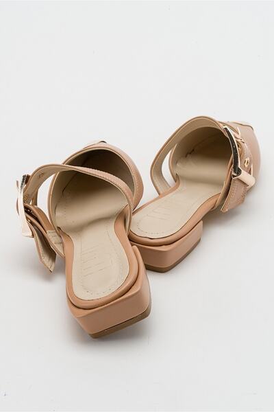 LuviShoes Jenni Bézs csatos női papucs