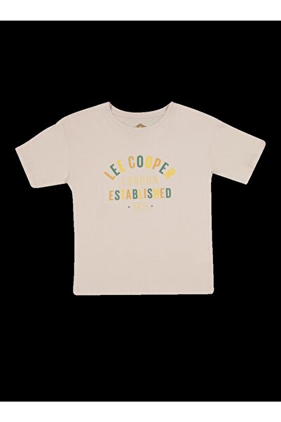 Lee Cooper Fault Boy's Crew Neck T-Shirt Stone