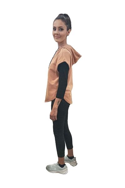 HNS Mrq Lower Detail Hooded Vest - Mustard - S - St04615-mustard-s