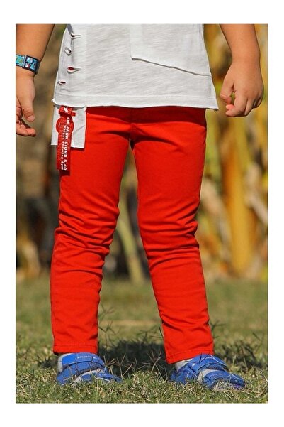 Breeze Αγορίστικο τζιν παντελόνι με τσέπες, πορτοκαλί, απαλό (για ηλικίες 12-...