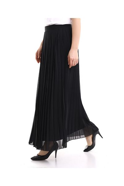 Mankens Fashion Plus Size Pleated Black Women's Skirt - 99528