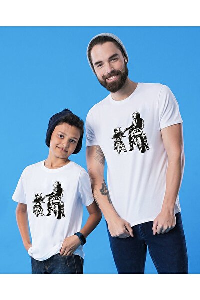 venüsdijital تيشيرت بتصميم أفضل صديق للسفر من الأب والابن راكب الدراجة الناري...