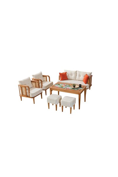 mobilyabazari Flora Bahçe Mobilyası (salon, Balkon, Cafe, Ofis) 2+1+1+masa+2 ...