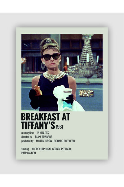 fırsatlar diyarı Breakfast At Tiffany’s Film Info Card Bilgi Kartı Duvar Posteri