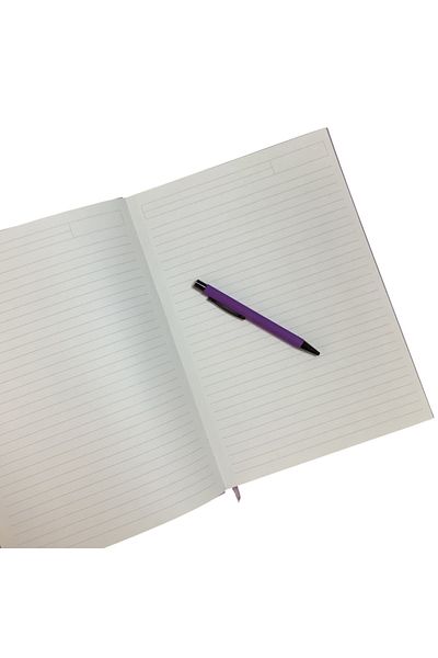 blume Acar Thermo Leather Flexible Cover 21*30 Cm 128 Pages Lined-checkered-dot-unlined Page Notebook Lilac
