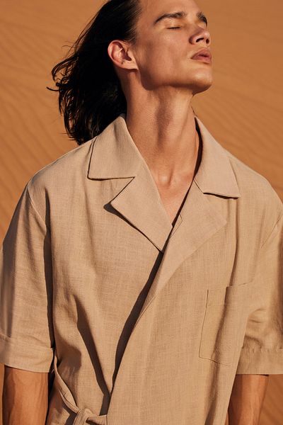 Dear Deer Beige Linen Kimono