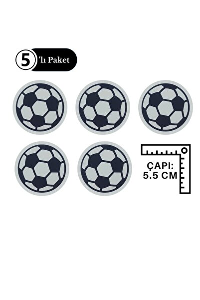 TURUNÇ AKSESUAR 5 Adet Siyah Beyaz Futbol Topu Kulp- Bebek Çocuk Genç Odası K...
