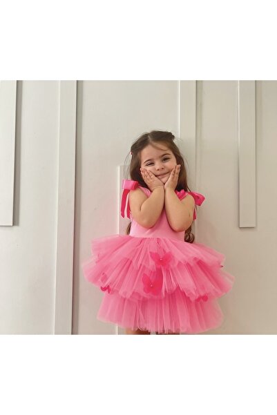 Tinypeople Kız Çocuk Kelebekli Fiyonklu Tütü Abiye Elbise