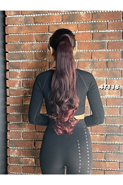 Suzan Peruk Coada de cal ondulată cu legături - Roșu închis