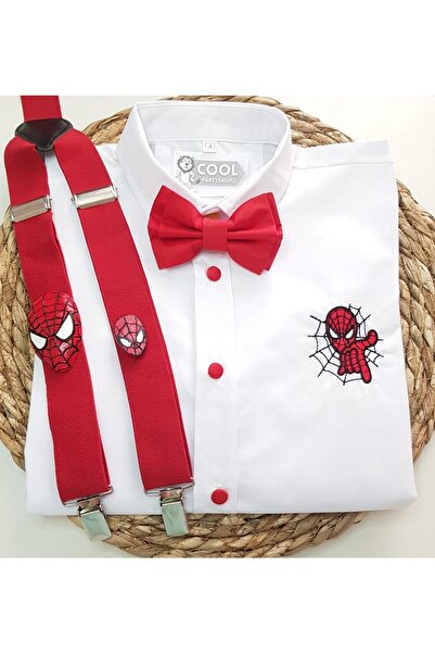 cool partyshop Örümcek Adam Konseptli Askı Papyon Gömlek