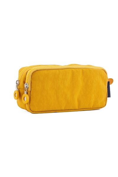 KAFF 01105 Crinkle Fabric Πλένεται Θήκη για στυλό με διπλή θήκη - Κίτρινο