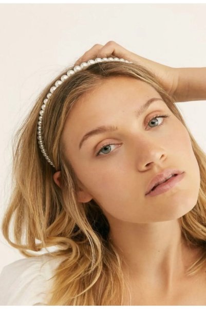 Luminos Butik White Pearl Women's Crown