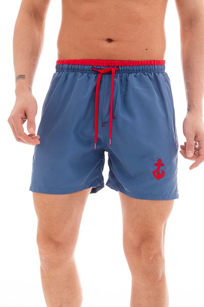 Eke Tekstil Ανδρικό μαγιό Basic Standard Size Anchor με μοτίβο τσέπης μαγιό