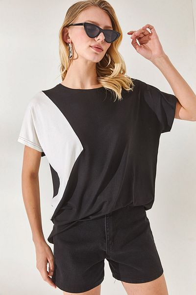 Olalook Bluză din viscoză tricotată cu liliac cu culoare neagră pentru femei BLZ-19002283