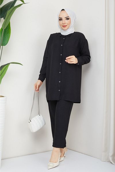 MÇmoda Park Women's Hijab Linen Bottom-Top Set