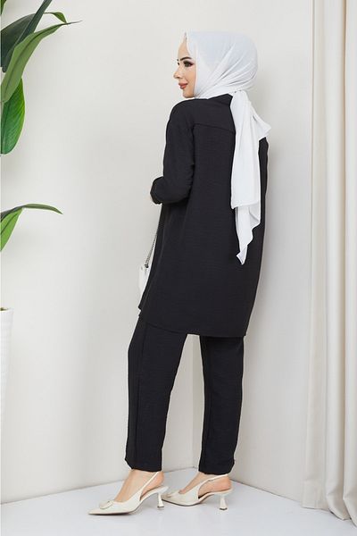 MÇmoda Park Women's Hijab Linen Bottom-Top Set