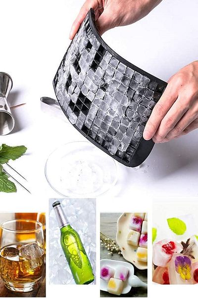 MasterCar 160 Compartment Mini Cube Shaped Silicone Icebox - Anthracite Color Mini Cube Cold Coffee Icebox Ice Mold