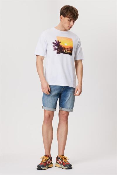 Lee Cooper Мъжки къси панталони SLIM FIT, сини, 232 см, 121085 Elyo 4 Denim