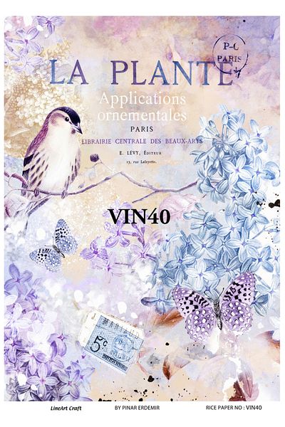 LİNEART Brass Decopage Paper La-vin40