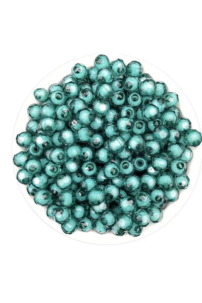 Hedef Bijuteri 50 جرام 8 مللي متر خرز أكريليك أخضر زمردي على شكل قرص العسل مع...