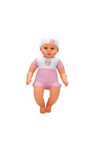 SunmanAbc Denis Bebek 60 cm. 60012 - Pembe Puantiyeli-Beyaz Bere