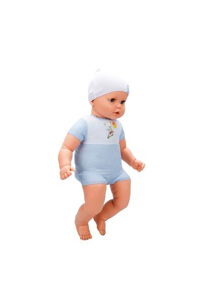 SunmanAbc Denis Bebek 60 cm. 60012 - Mavi Puantiyeli-Beyaz Bere