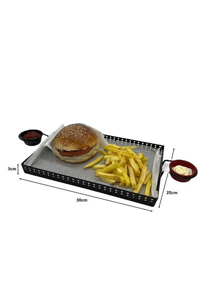 decorelax Metal Cafe, Restaurant, Home, Office Presentation Tray, Cafe And Restaurant Burger Presentation Tray Tableware, Table