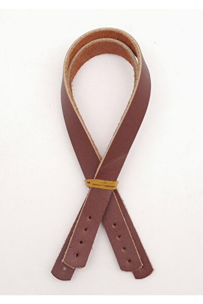 angel çanta aksesuar مقبض حقيبة من الجلد الطبيعي مقاس 35x1.2 سم باللون البني ...