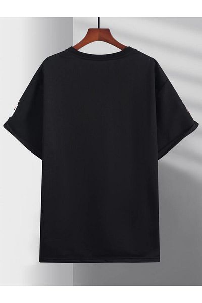 DEEPSENCE Μπλουζάκι Unisex Oversize Travis Scott Μπροστινό εμπριμέ μαύρο