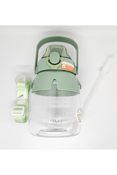 Shotay St-6642 Yeşil Hippo Tritan 1050ml Tritan Saplı Matara