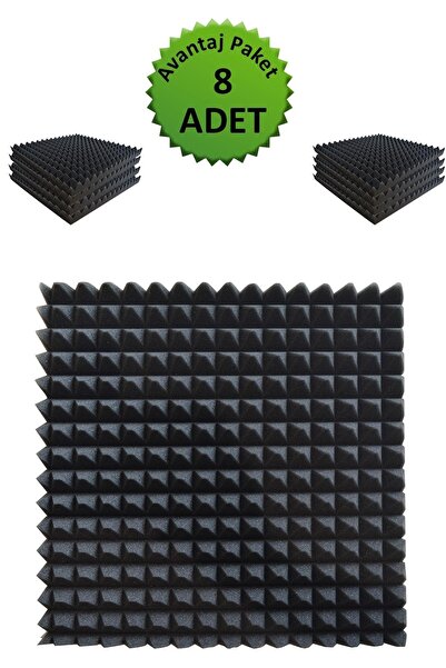 Birlik Sünger Akustik Yapışkanlı Ses Yalıtım Süngeri-50x50x4-piramit Kesim/8 Ad.