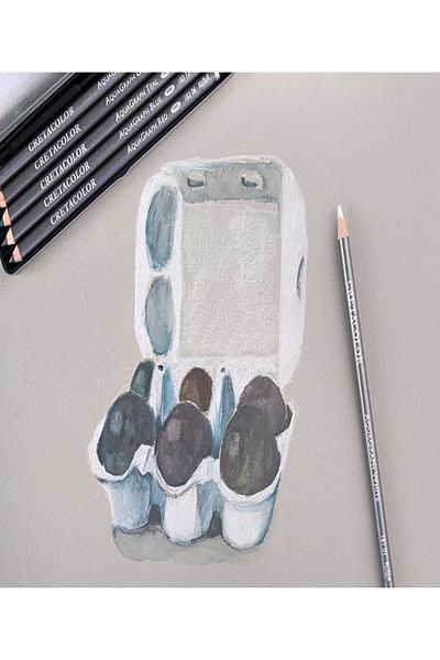 GLANCE Canson Montval 18x25cm300gr 12 Cretacolor 6-Piece Aquarell Waterable Brush Roll Pen Holder Set