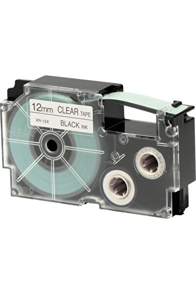Casio Xr-12x1 (clr/bk) Etiket Yazıcısı Kartuşu Şeffaf Renk Üstüne Siyah Baskı