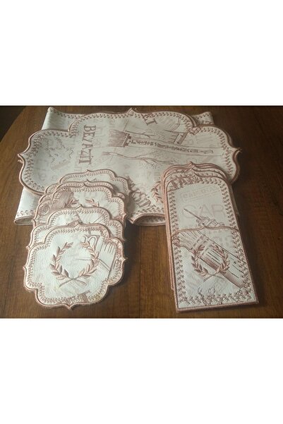 HİFA HOME Set de serviciu și alergător american cu tematică Istanbul (19 bucăți)