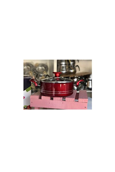 Yıldız çelik Evinda 24 Cm Derin Teflon Tencere, Cam Kapaklı, Çift Kulplu