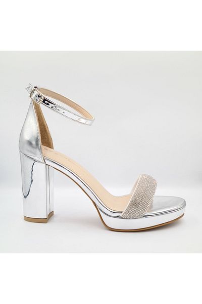 ESSTİİ 287 Silver Stone Platform (2cm) Tocuri (9cm) Curea la gleznă Sandale de seară pentru femei