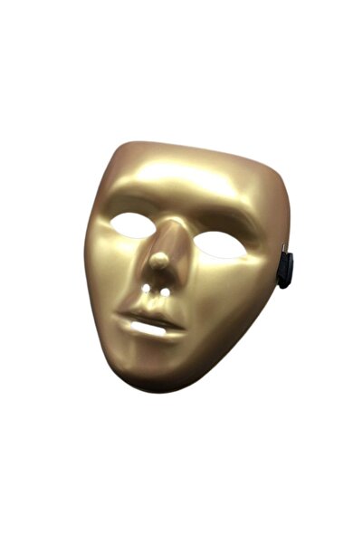 Schulzz Tam Yüz Mat Altın Pvc Cosplay Maske