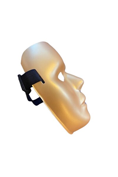 Schulzz Tam Yüz Mat Altın Pvc Cosplay Maske