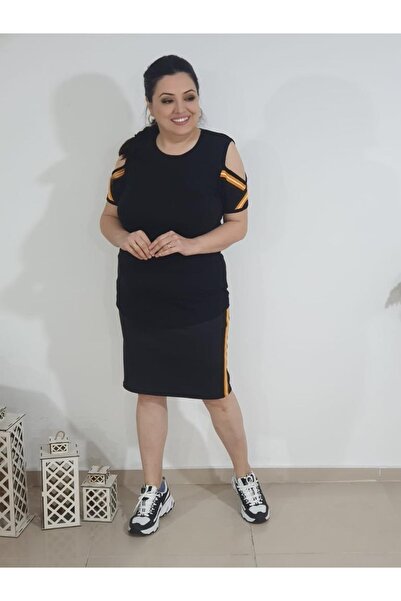 Melis Designer Set de fuste cu dungi galbene de mărime mare