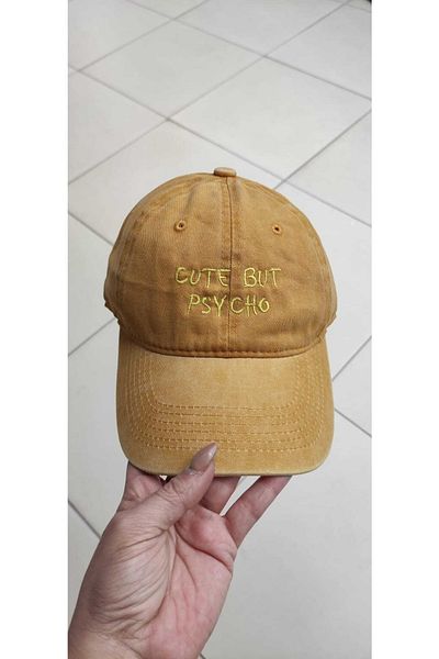 CİSE Aksesuar Cute But Psycho Tona Tone Colorful Washed Baseball Cap