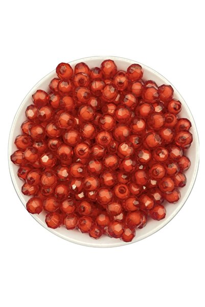 Hedef Bijuteri 50 جرام 8 مللي متر اللون الأحمر مطرز أكريليك العسل الخرز والمج...