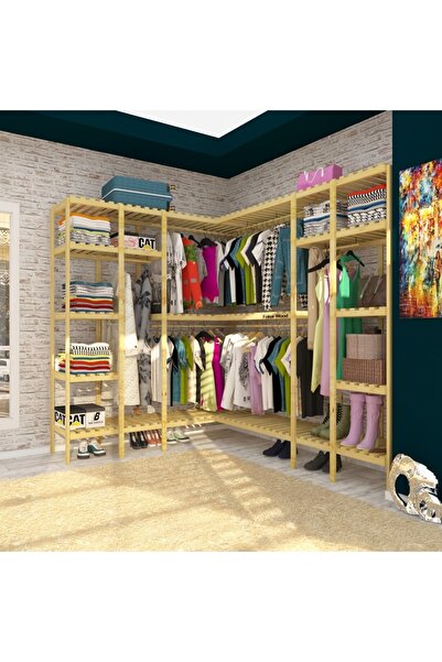 Fokai Wood Armario Köşe L Elbise Dolabı