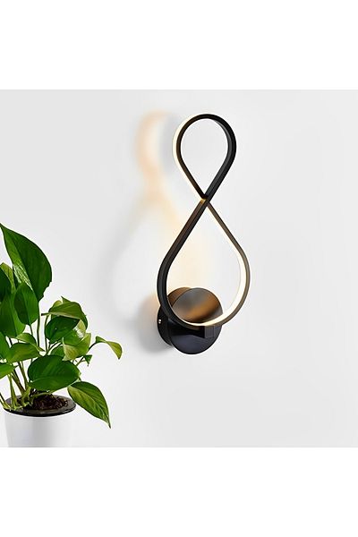 LIGHTMORE Decorative Infinity Wall Lamp Led Sconce Black 3000k Yellow Light